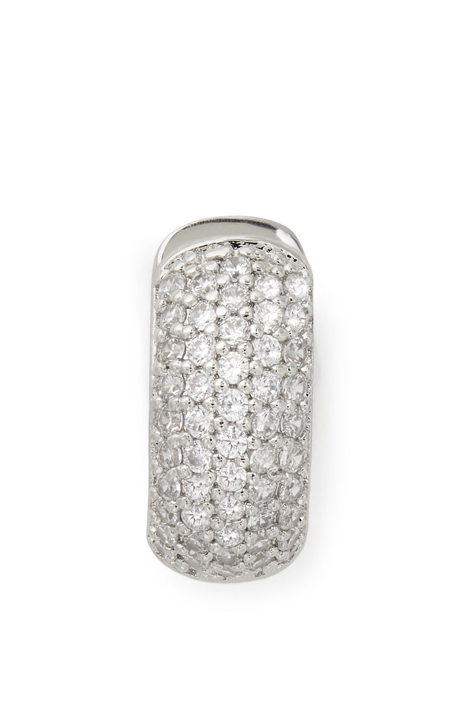 Kate Spade New York Silver Pavé Huggies