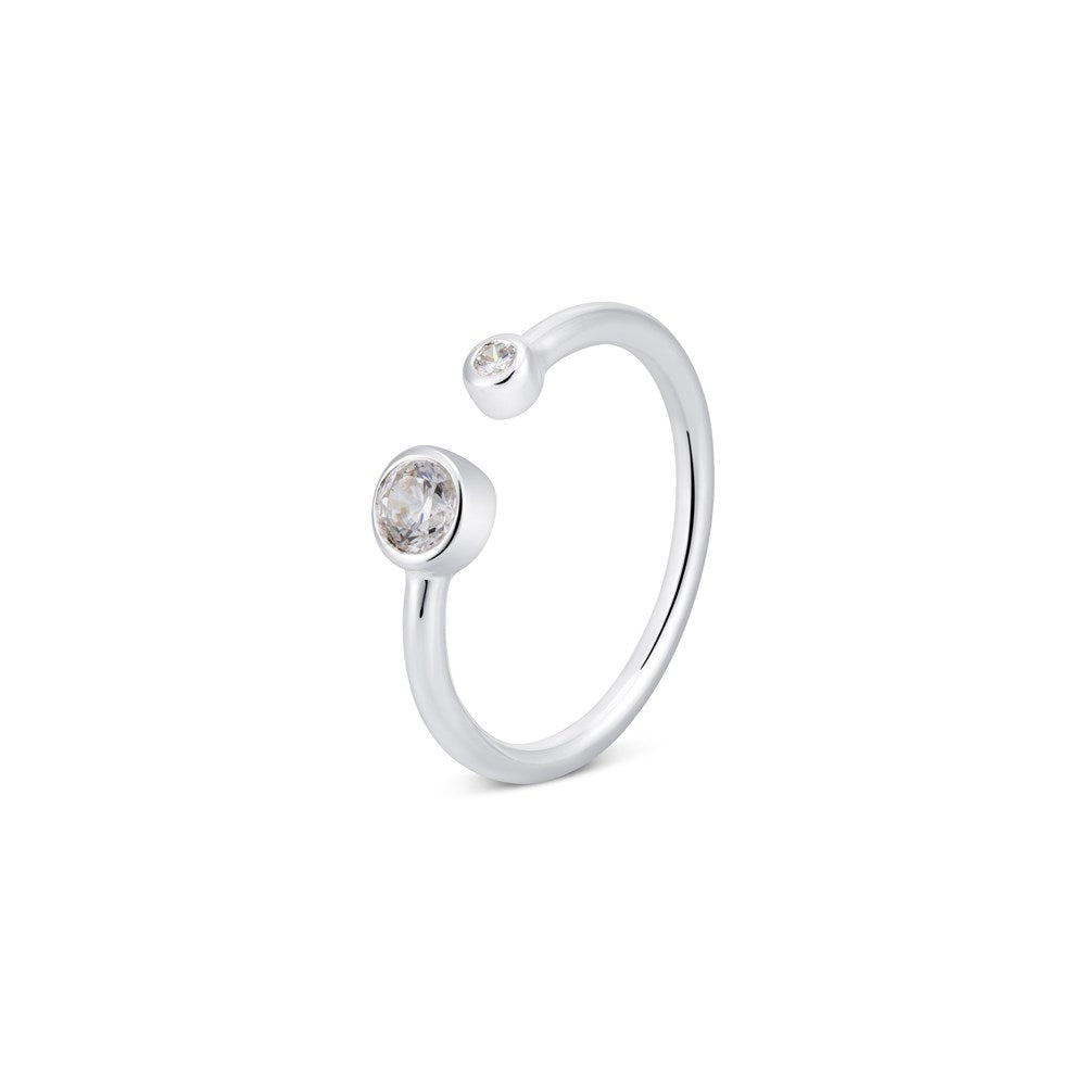 Argento April Birthstone Crystal Adjustable Ring