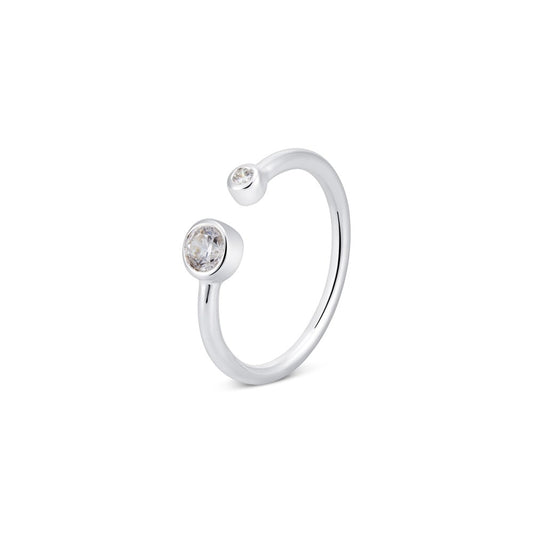 Argento April Birthstone Crystal Adjustable Ring