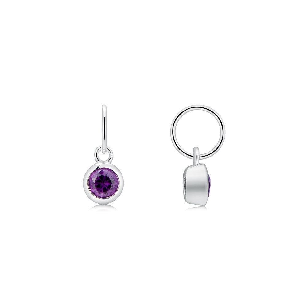Argento February Birthstone Crystal Pendant Charm