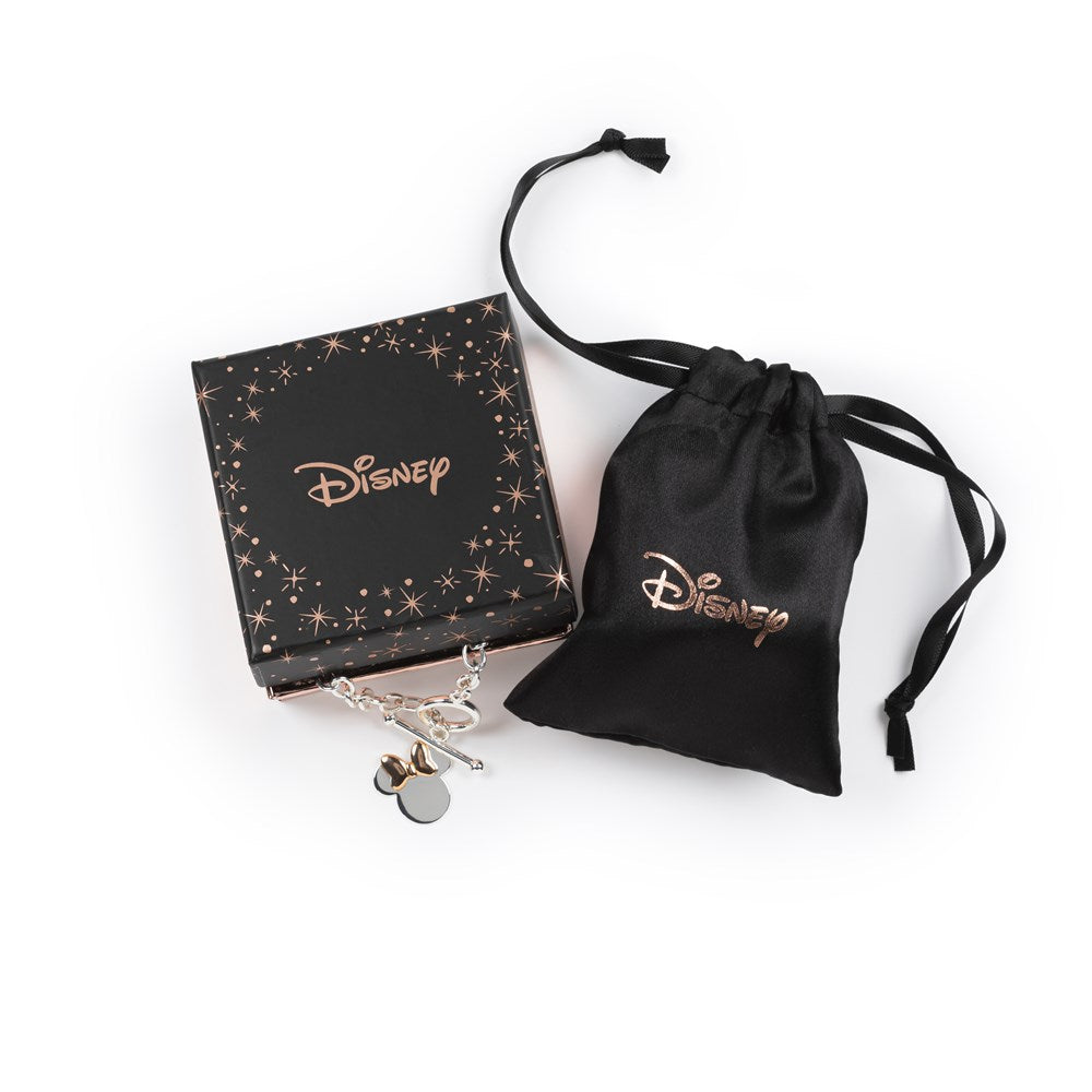 Disney Rose Gold & Silver Minnie Mouse T-Bar Bracelet