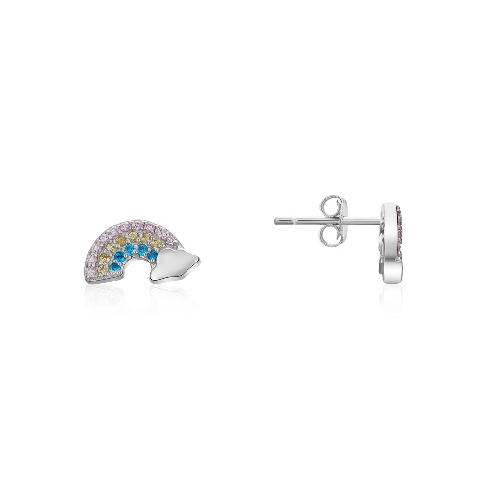 Argento Rainbow Crystal Stud Earrings