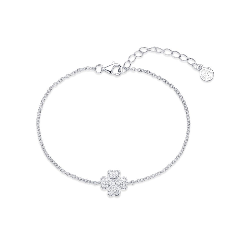 Argento Silver Crystal Shamrock Bracelet