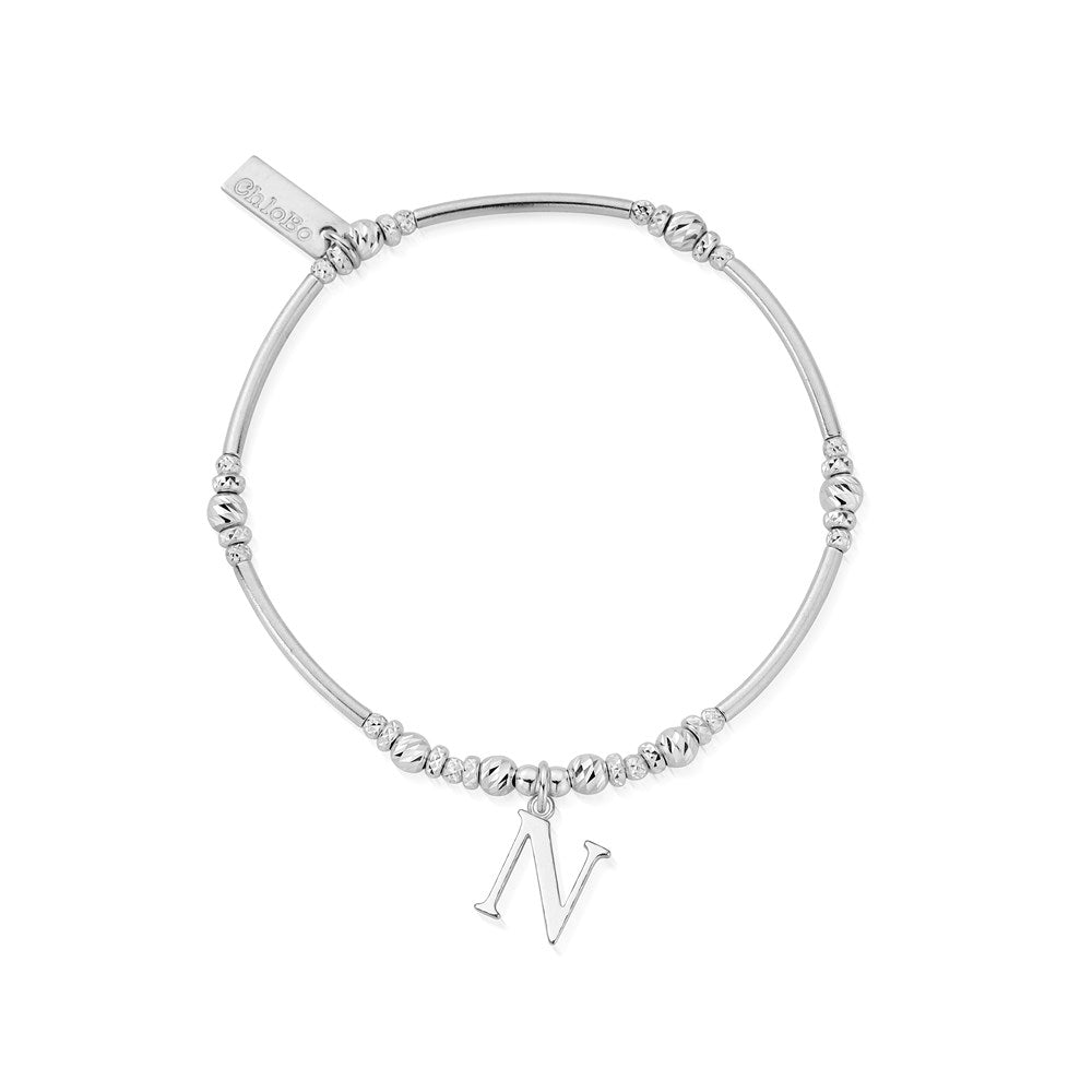ChloBo Silver Iconic N Initial Bracelet