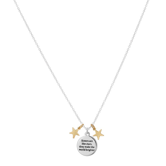 Karma Silver Sister Star Necklace