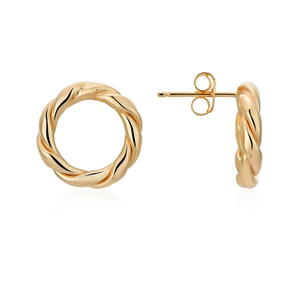 Argento Recycled Gold Twist Halo Earrings