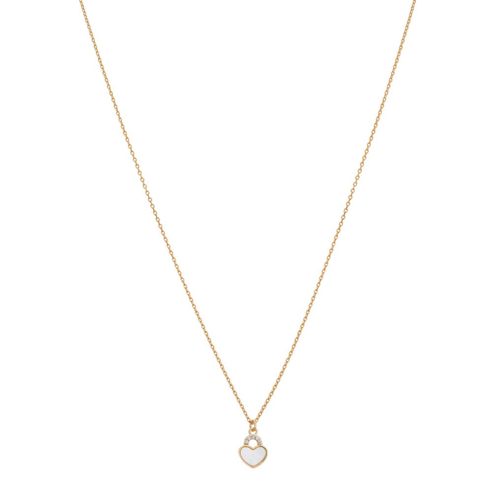 August Woods Gold Pearl Padlock Necklace