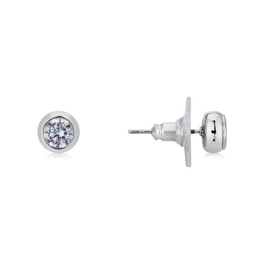 August Woods Silver Petite Halo Stud Earrings