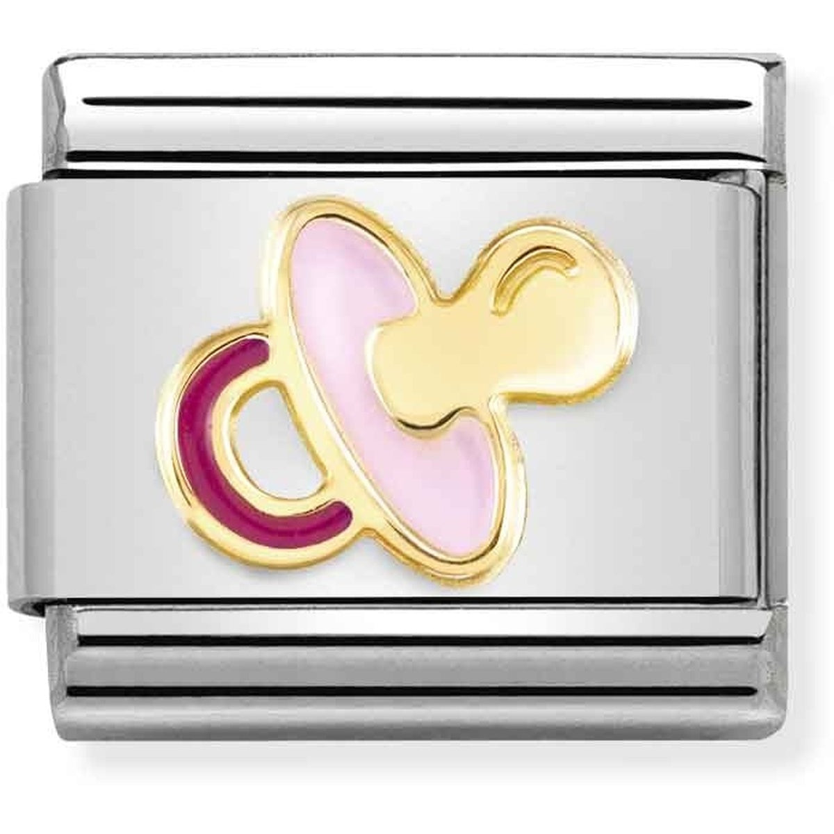 Nomination Gold Pink Pacifier Dummy Charm