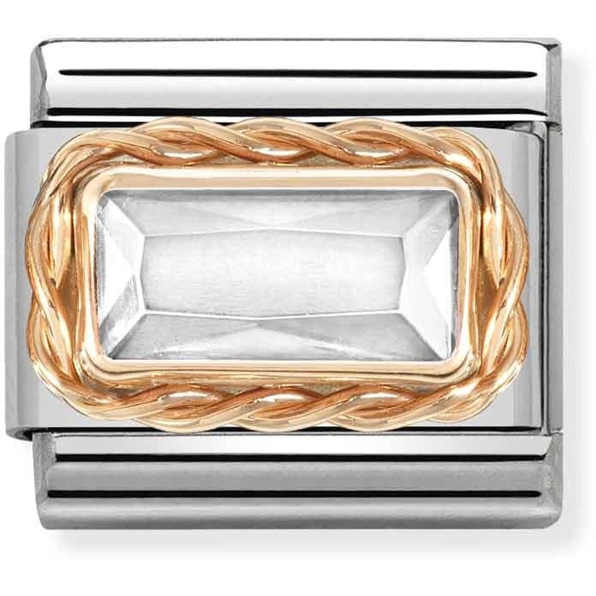 Nomination Rose Gold White Baguette Crystal Charm