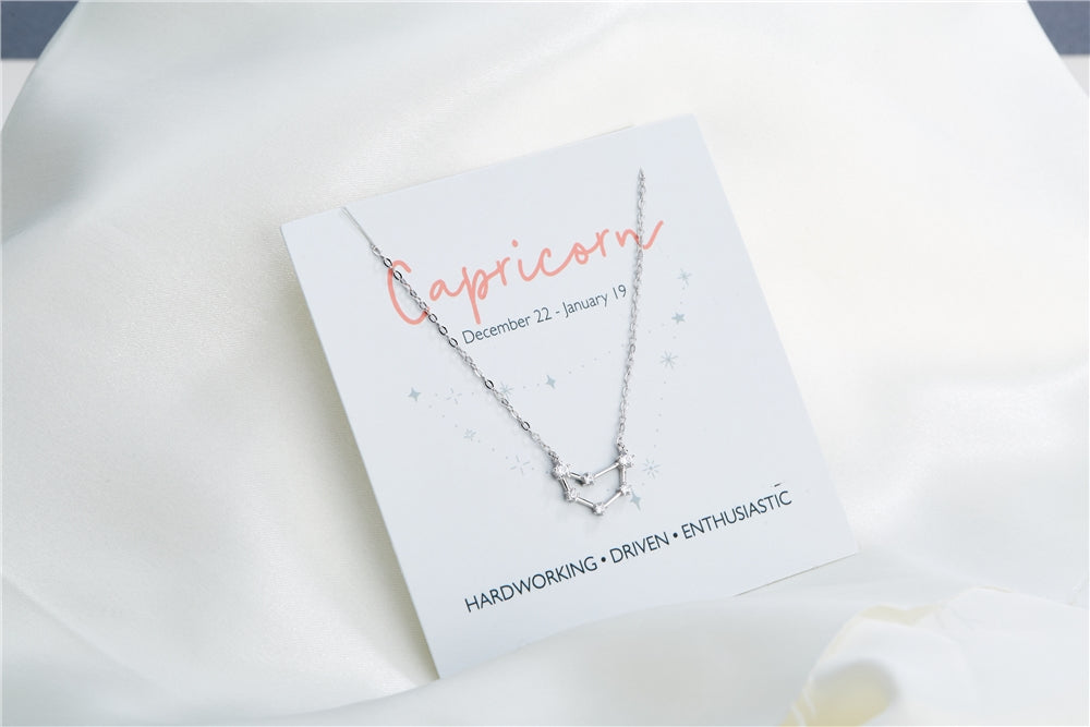 Argento Silver Capricorn Constellation Necklace