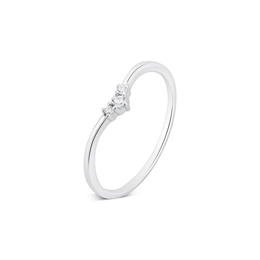 Argento Silver Crystal Wish Bone Ring