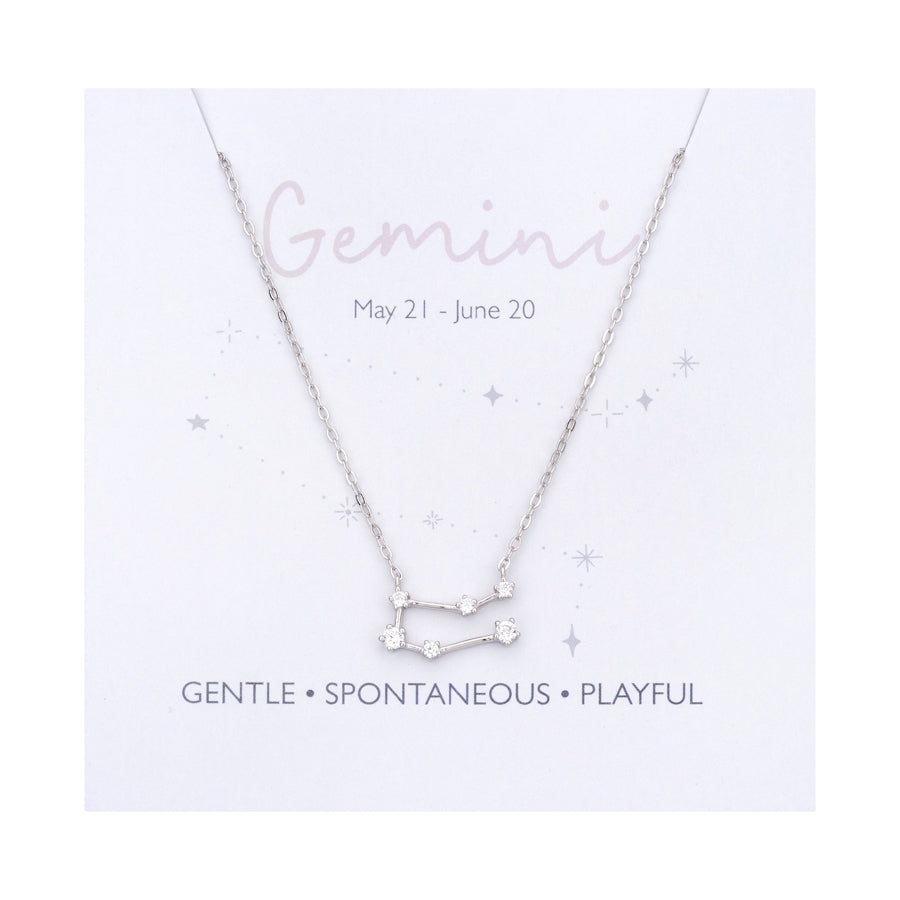Argento Silver Gemini Constellation Necklace