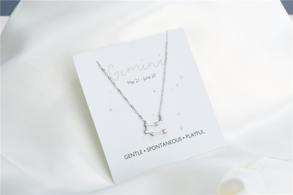 Argento Silver Gemini Constellation Necklace