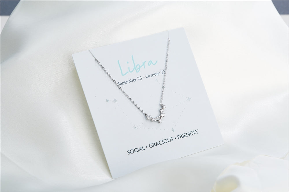 Argento Silver Libra Constellation Necklace