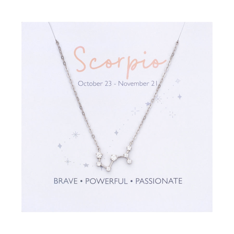 Argento Silver Scorpio Constellation Necklace