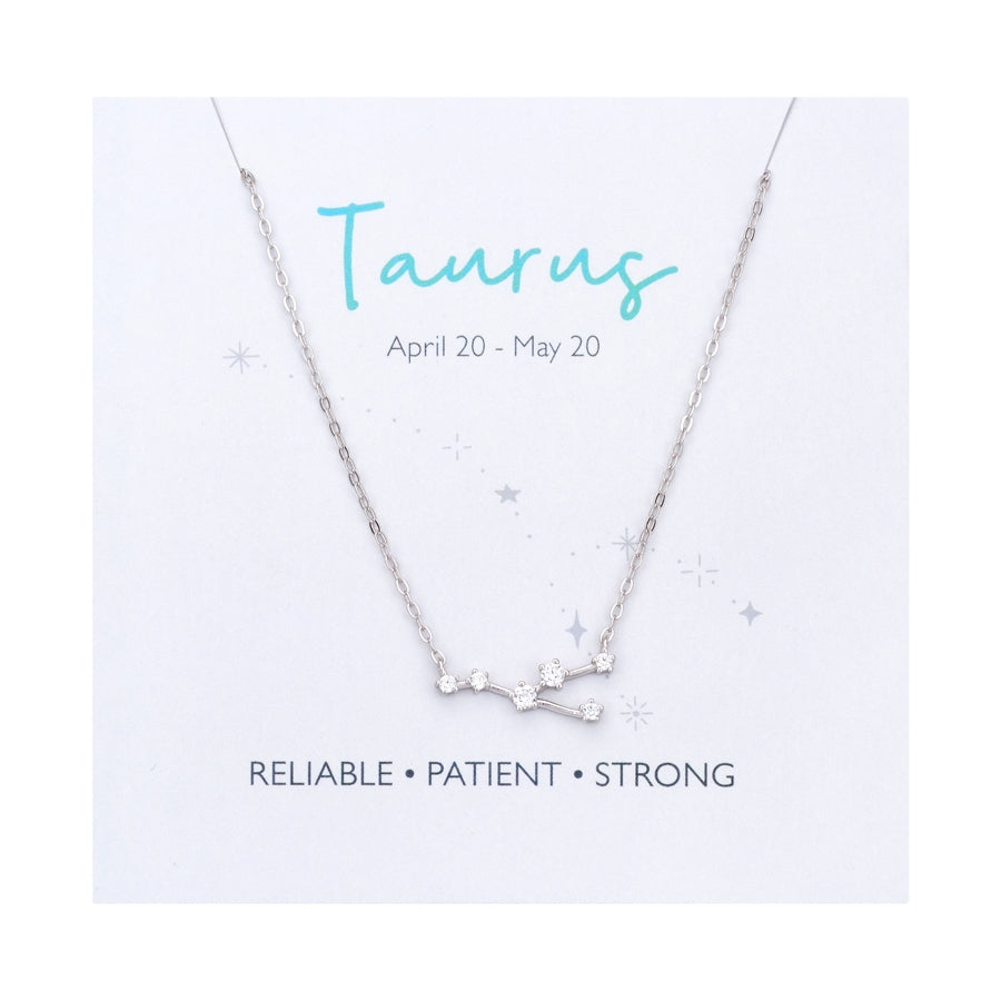 Argento Silver Taurus Constellation Necklace