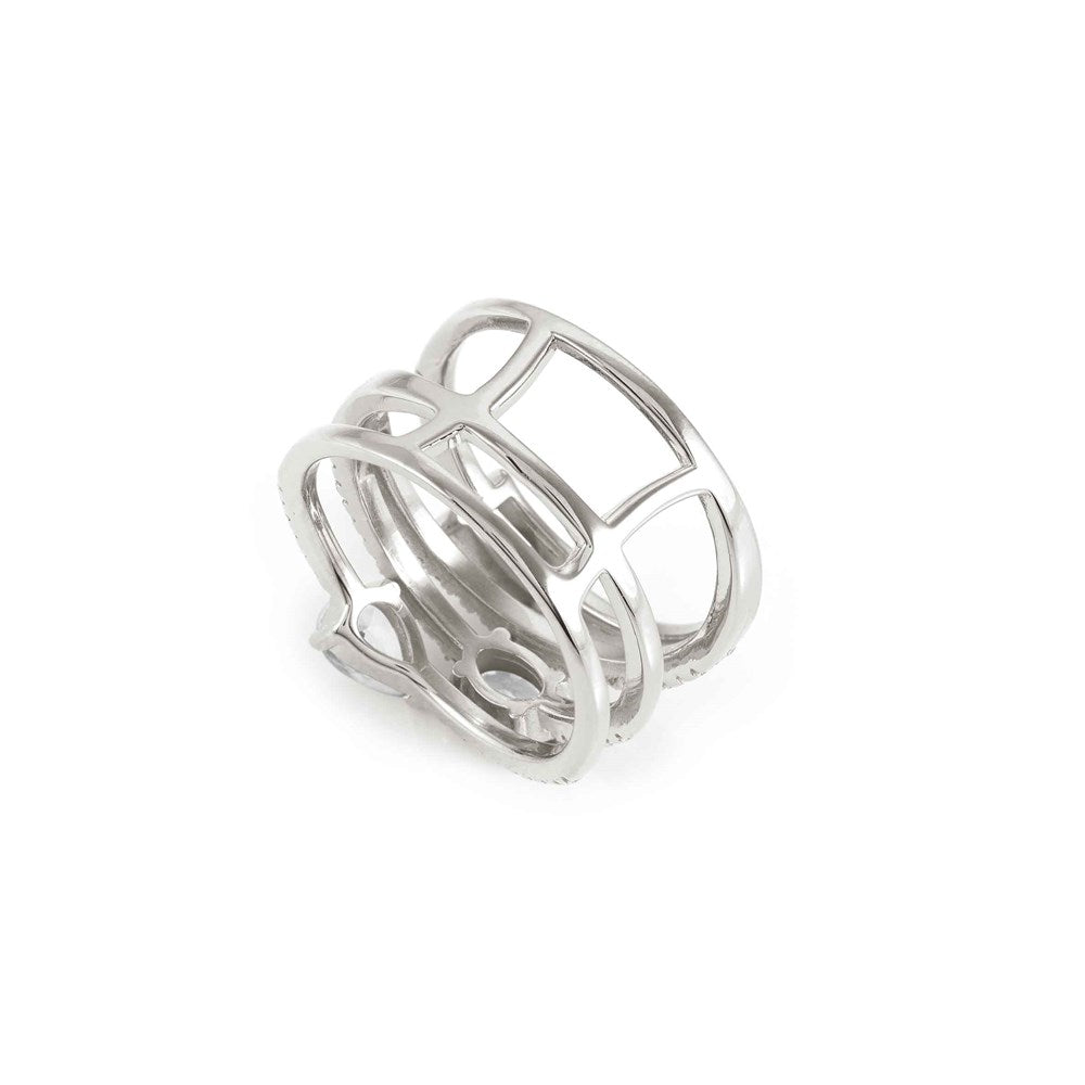 Nomination Colour Wave Silver Crystal Ring Size 54