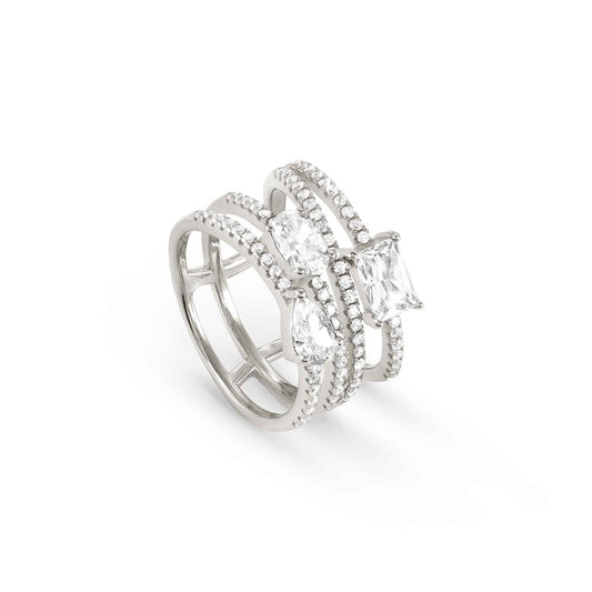 Nomination Colour Wave Silver Crystal Ring Size 54