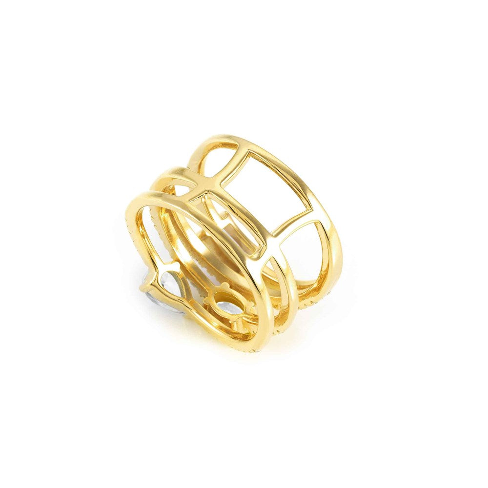 Nomination Colour Wave Gold Crystal Ring Size 54