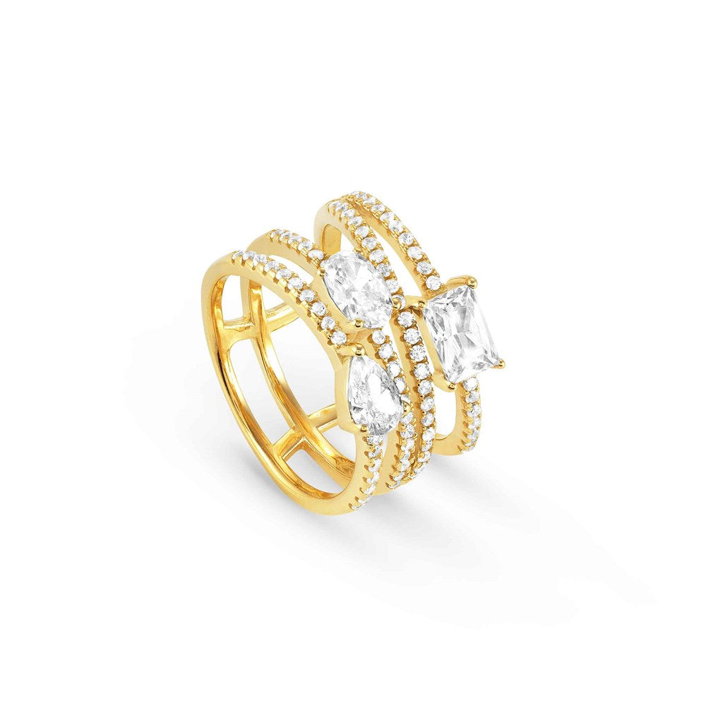 Nomination Colour Wave Gold Crystal Ring Size 54