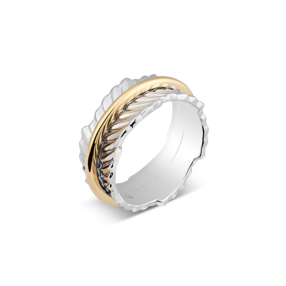 Argento Silver & Gold Calm Spinner Ring
