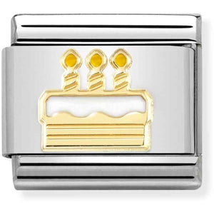Nomination Gold Birthday Cake Charm