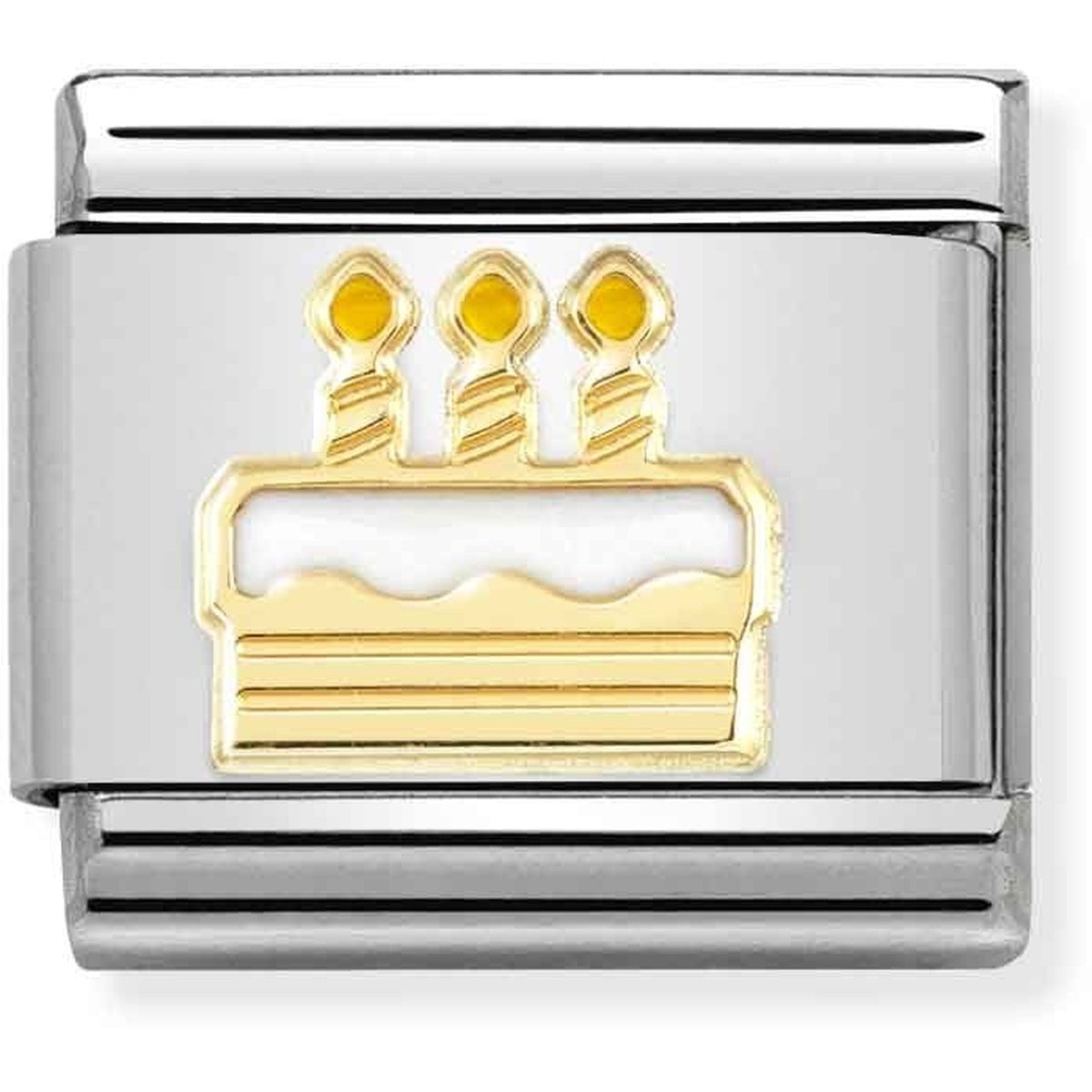 Nomination Gold Birthday Cake Charm