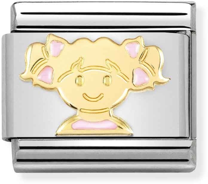 Nomination Gold Pink Girl Charm