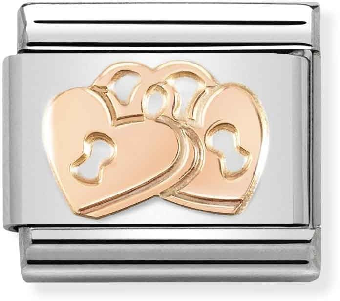 Nomination Rose Gold Padlocks Heart Charm