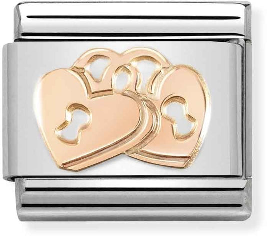 Nomination Rose Gold Padlocks Heart Charm