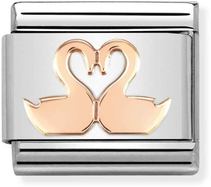Nomination Rose Gold Swan Heart Charm