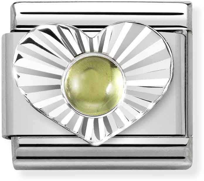 Nomination Silver Peridot Heart Charm