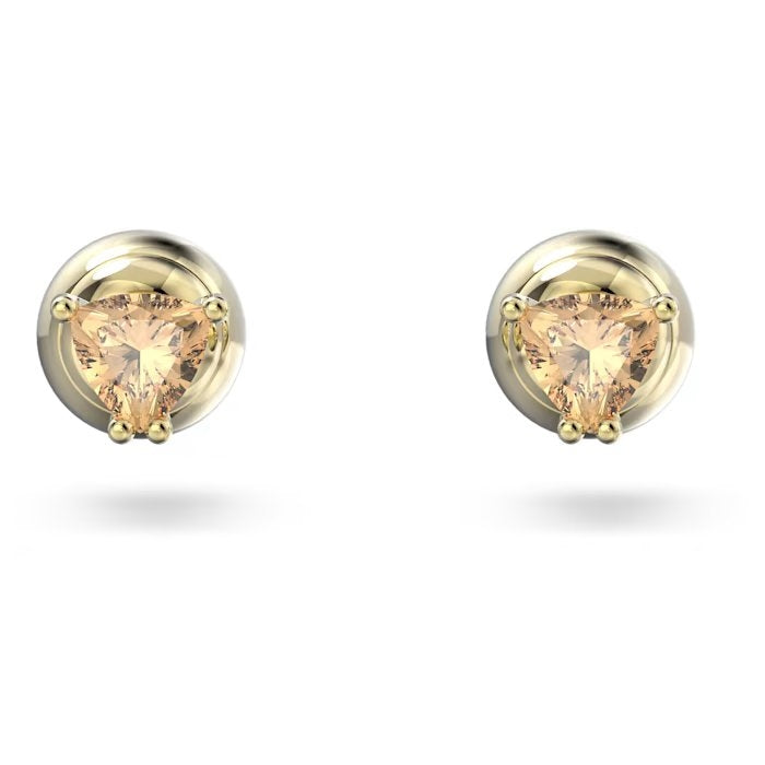 Swarovski Stilla Gold + Orange Stud Earrings
