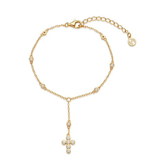 Argento Gold Sparkle Cross Bracelet