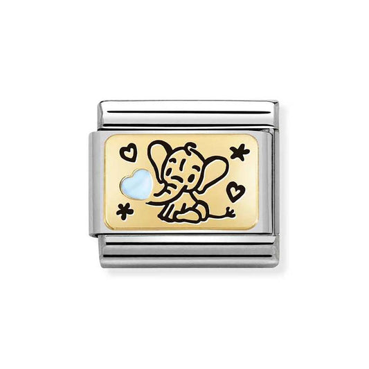 Nomination Gold Blue Elephant Charm