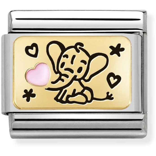 Nomination Gold Pink Elephant Charm