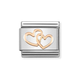 Nomination Rose Gold Linked Hearts Charm