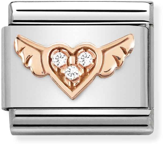 Nomination Rose Gold Winged Heart Charm