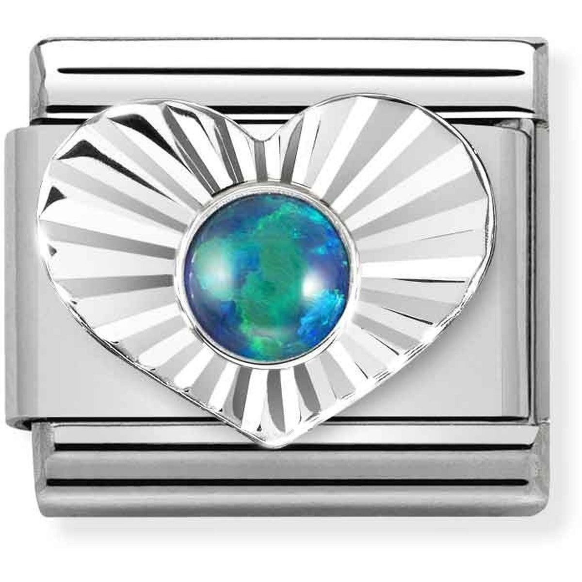 Nomination Silver Green Opal Heart Charm