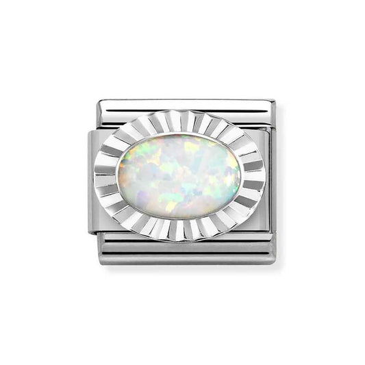 Nomination Silver White Opal Charm