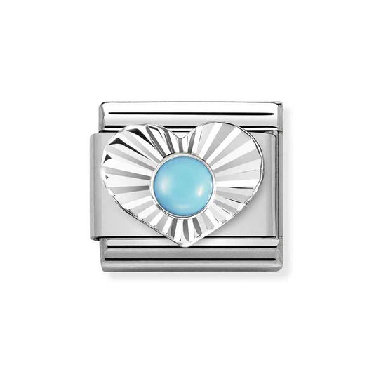 Nomination Silver Turquoise Heart Charm
