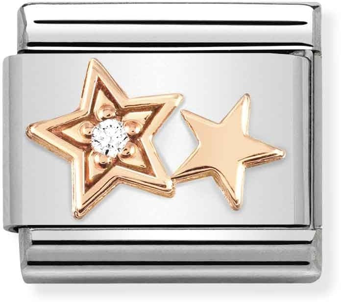 Nomination Rose Gold Double Star Charm