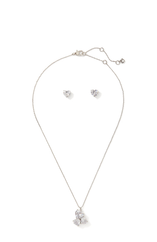 Kate Spade New York Silver Crystal Heart Gift Set