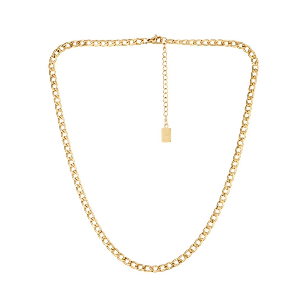Over & Over Gold Steel Curb Chain Necklace