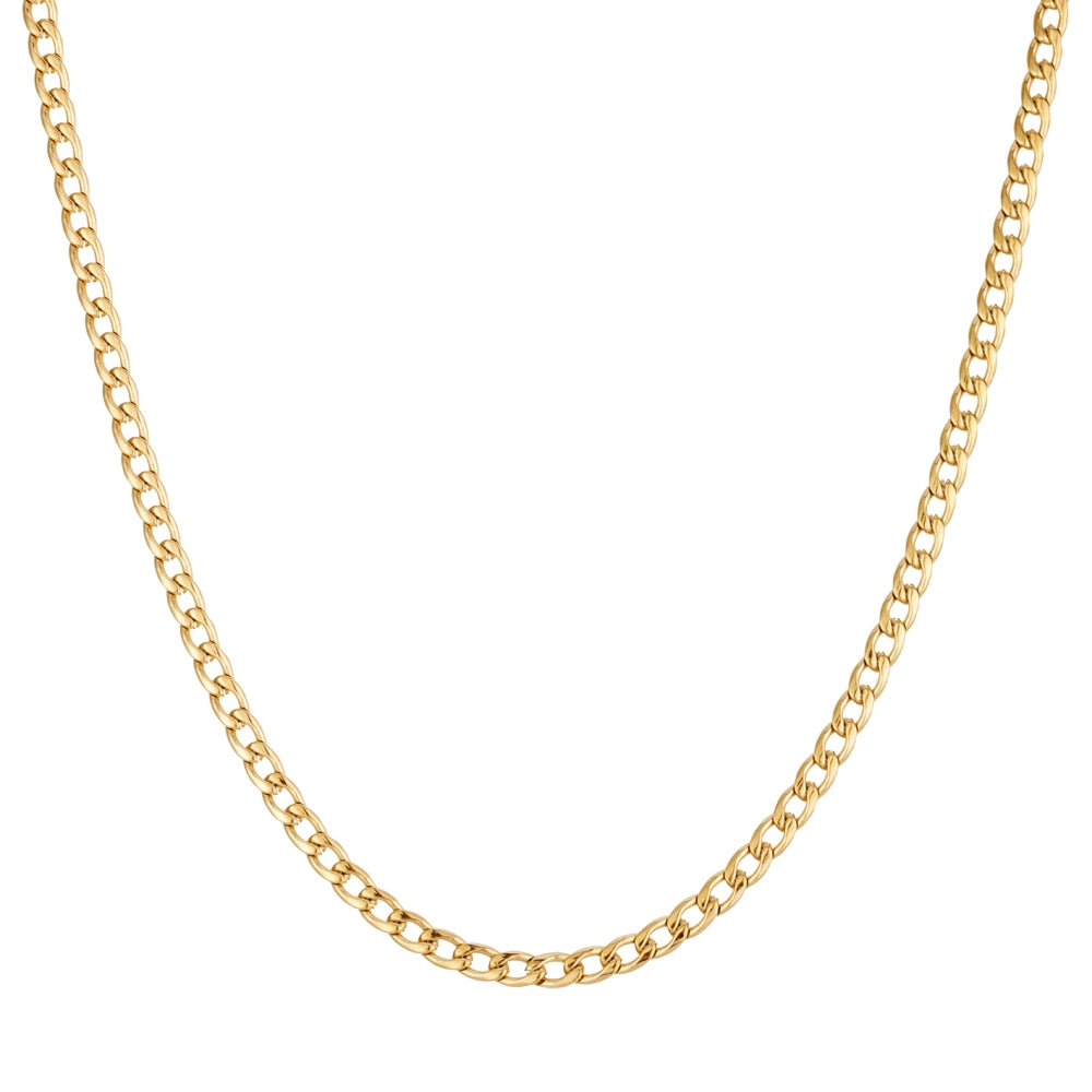 Over & Over Gold Steel Curb Chain Necklace