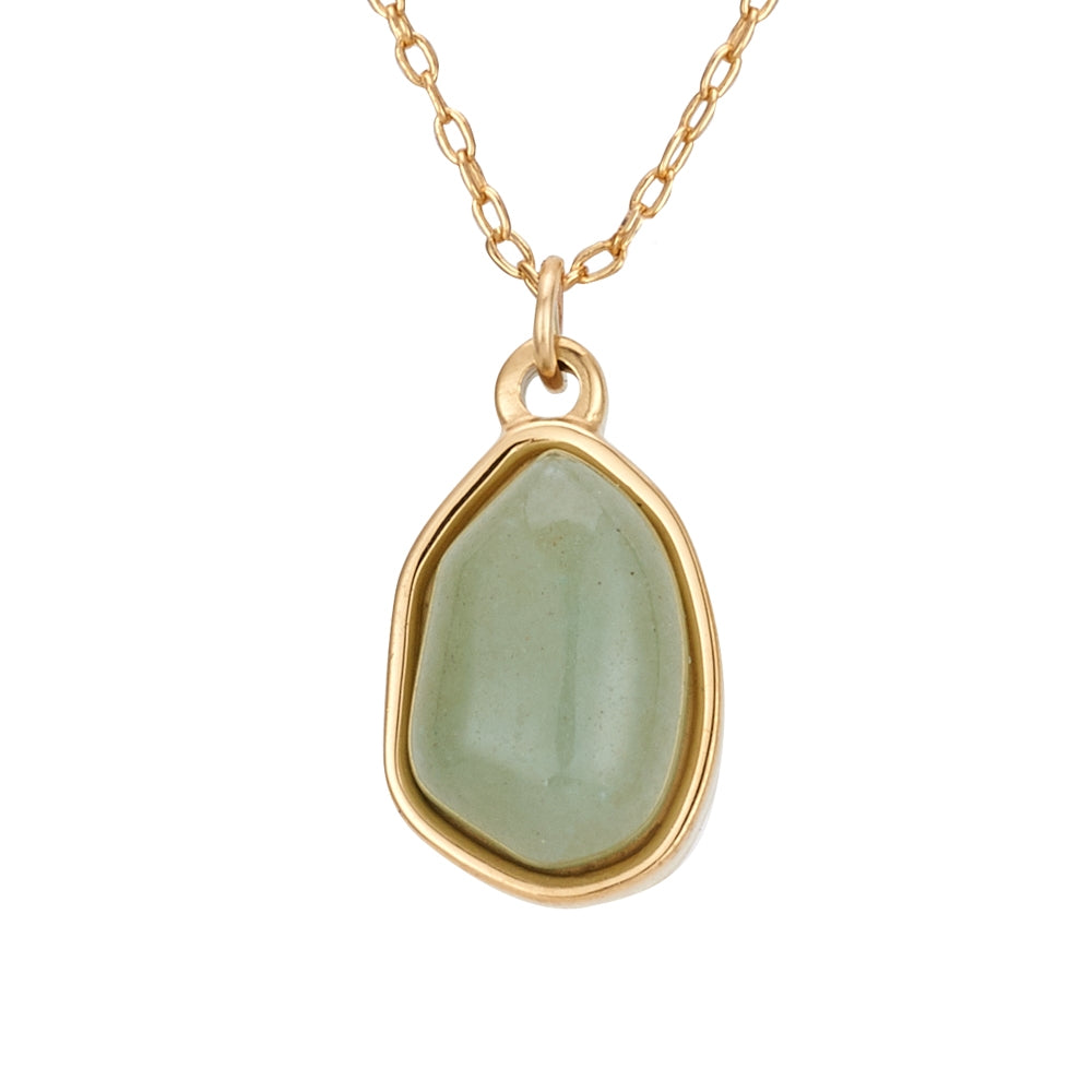 Over & Over Gold & Sage Green Pendant Necklace