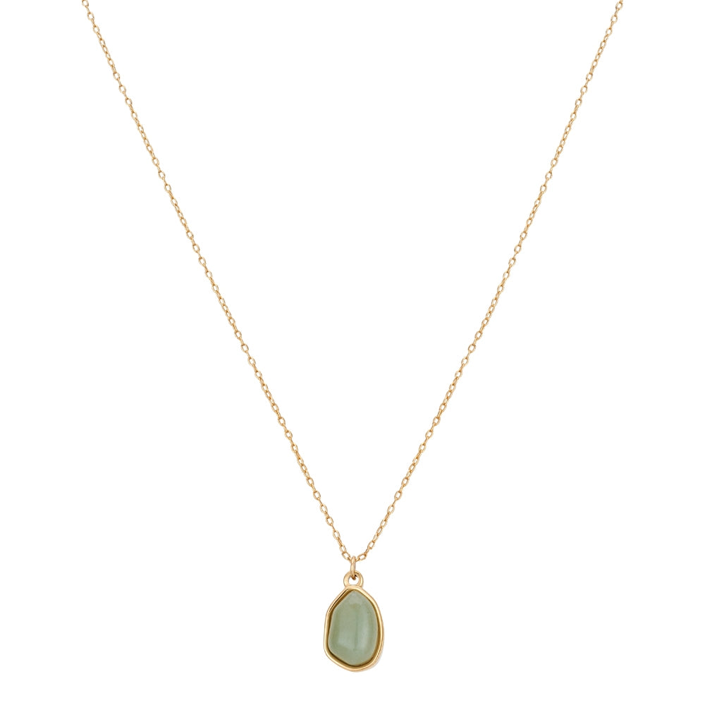 Over & Over Gold & Sage Green Pendant Necklace