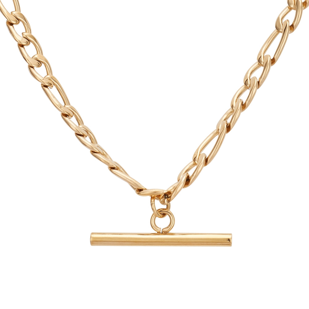 Over & Over Gold T-Bar Chain Necklace