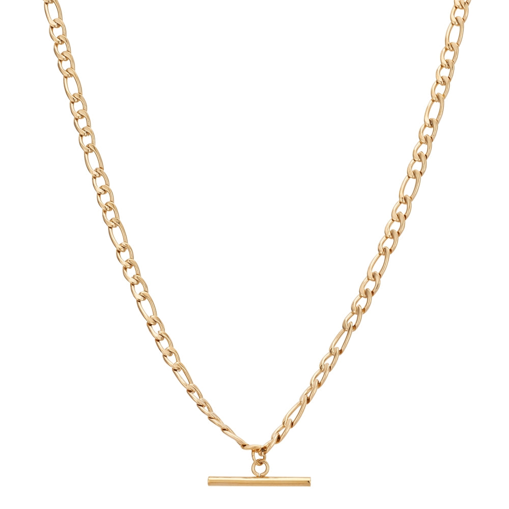 Over & Over Gold T-Bar Chain Necklace